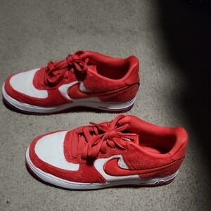 Nike Kids Vibrant Red and White Sneakers